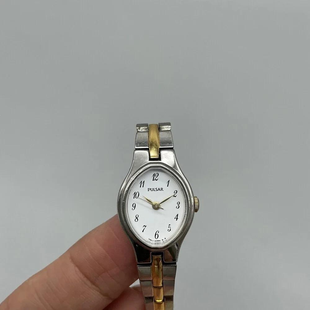 Pulsar Womens Watch 17mm Two Tone Stainless 1N01-X098 New Battery 6.75